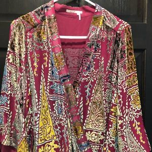 Floreat Anthropologie burnout velvet top